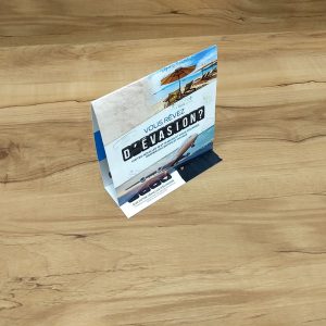 Invitation card with variable printing and detachable coupon