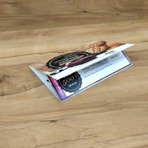 Invitation card with variable printing and detachable coupon