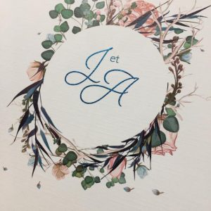 Impression de cartes de Noel avec impression métalisée bleu