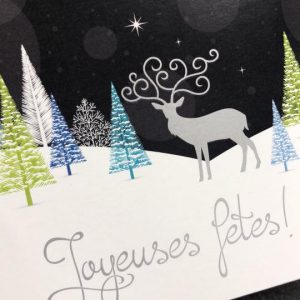 Impression de cartes de Noel avec impression métalisée