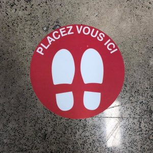Pastille de plancher Covid -Placez vous ici